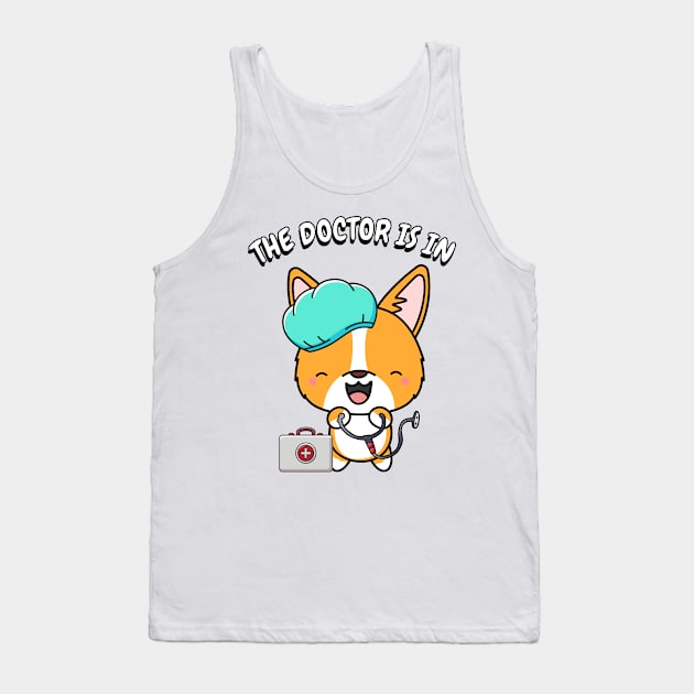 Cute orange dog is a doctor Tank Top by Pet Station